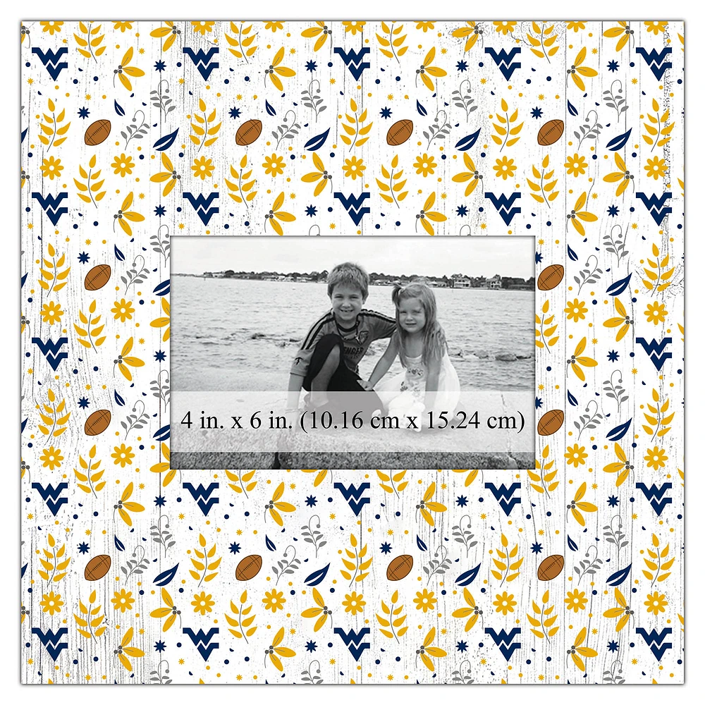 West Virginia Mountaineers 10'' x 10'' Floral Pattern Frame