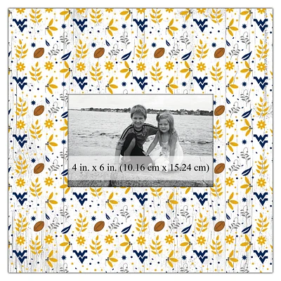 West Virginia Mountaineers 10'' x 10'' Floral Pattern Frame