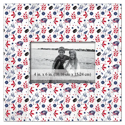Columbus Blue Jackets 10'' x 10'' Floral Pattern Frame