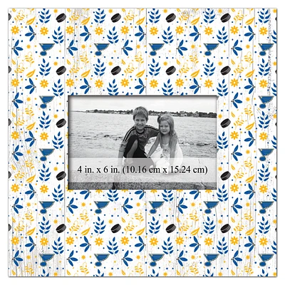 St. Louis Blues 10'' x 10'' Floral Pattern Frame