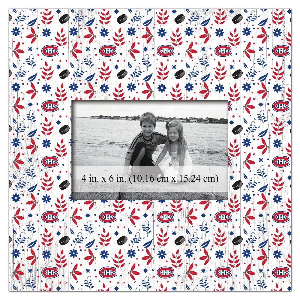 Montreal Canadiens 10'' x 10'' Floral Pattern Frame