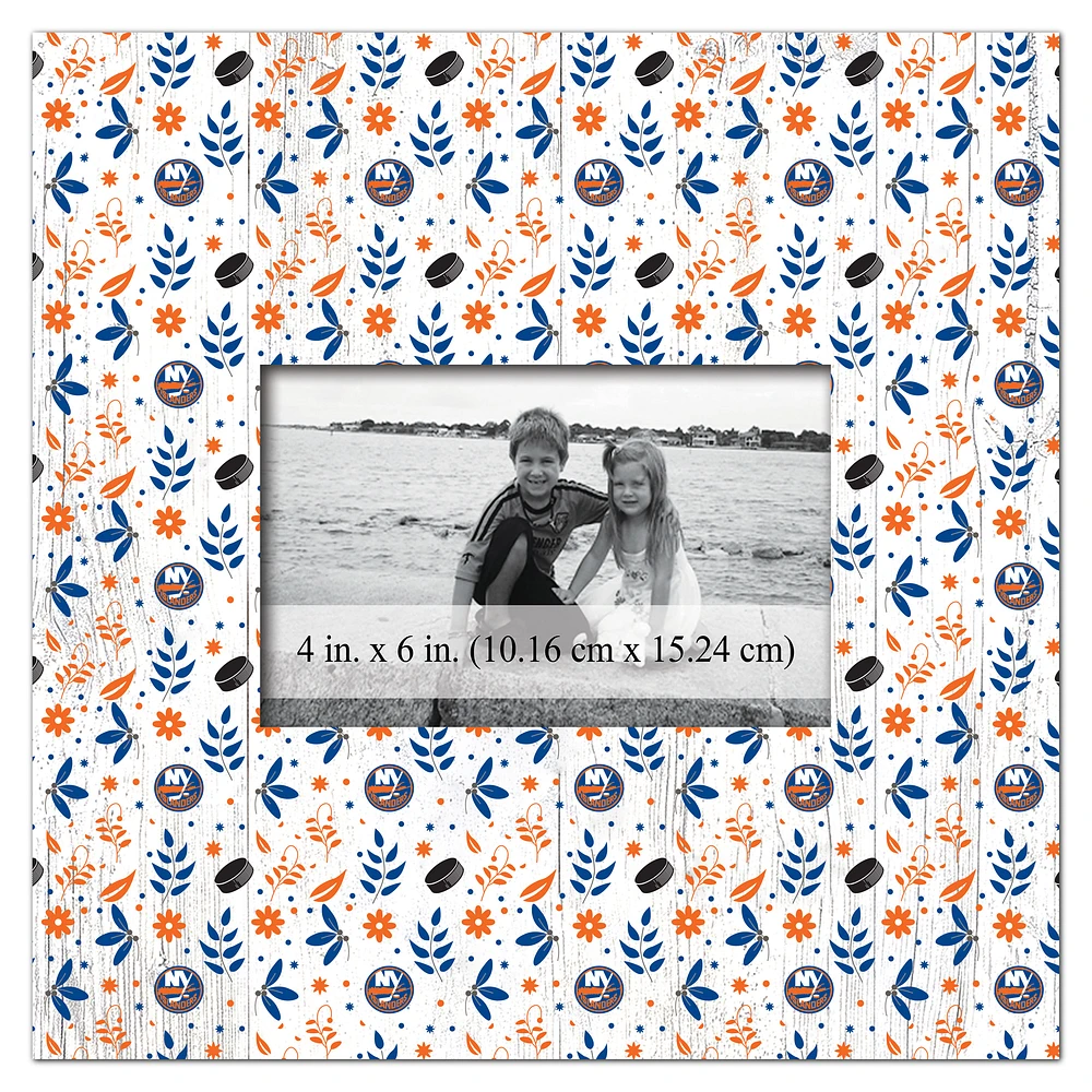 New York Islanders 10'' x 10'' Floral Pattern Frame