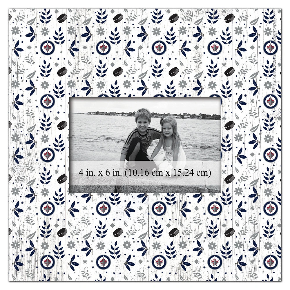 Winnipeg Jets 10'' x 10'' Floral Pattern Frame