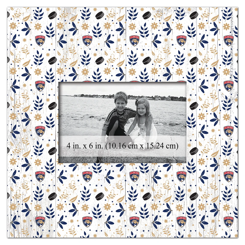 Florida Panthers 10'' x 10'' Floral Pattern Frame