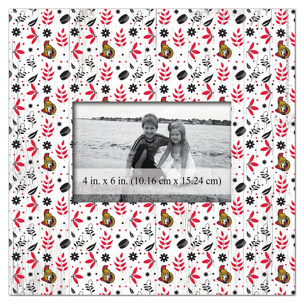 Ottawa Senators 10'' x 10'' Floral Pattern Frame