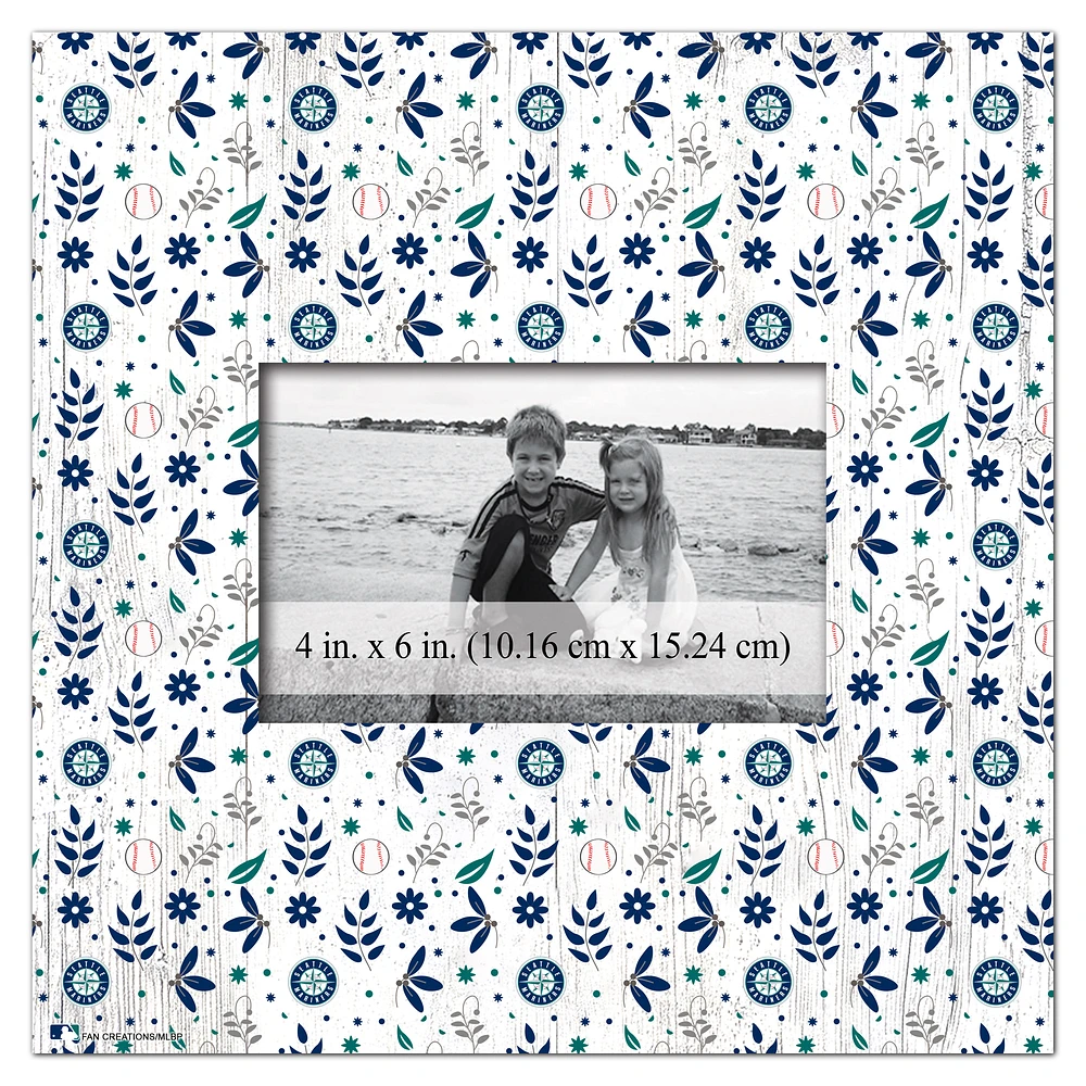 Seattle Mariners 10'' x 10'' Floral Pattern Frame
