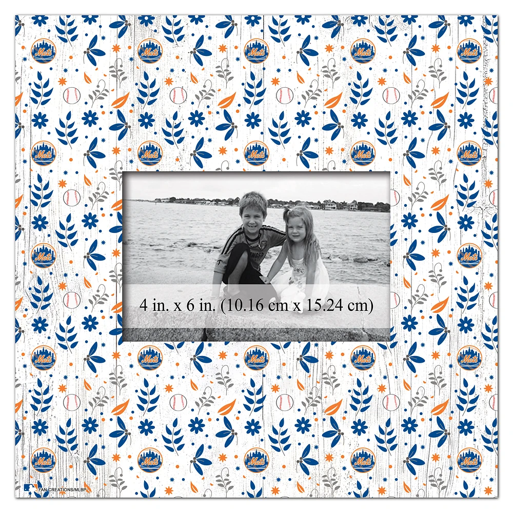 New York Mets 10'' x 10'' Floral Pattern Frame