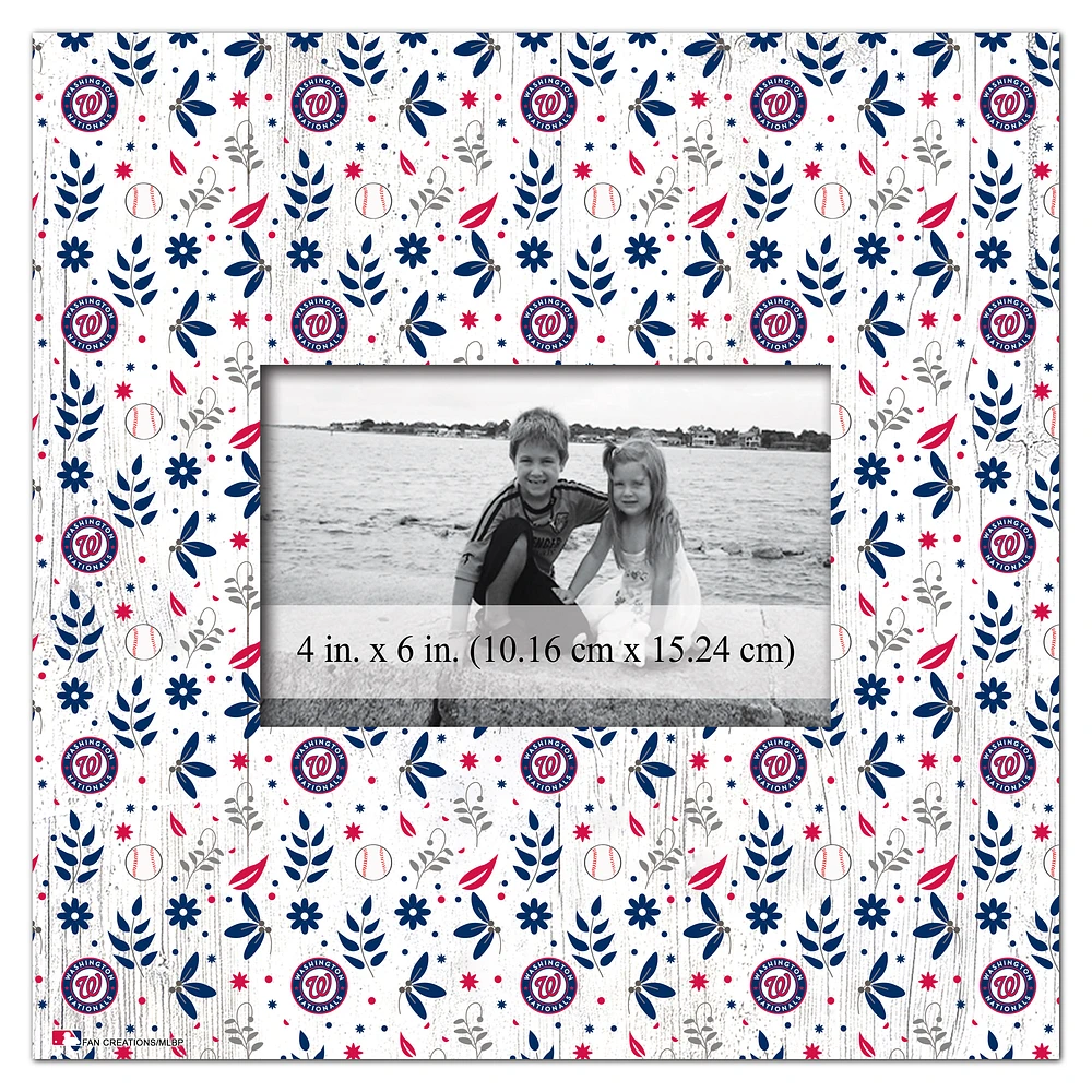 Washington Nationals 10'' x 10'' Floral Pattern Frame
