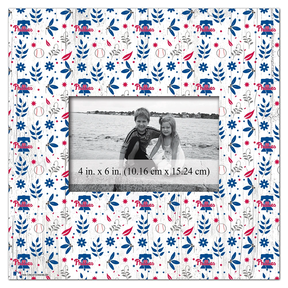 Philadelphia Phillies 10'' x 10'' Floral Pattern Frame