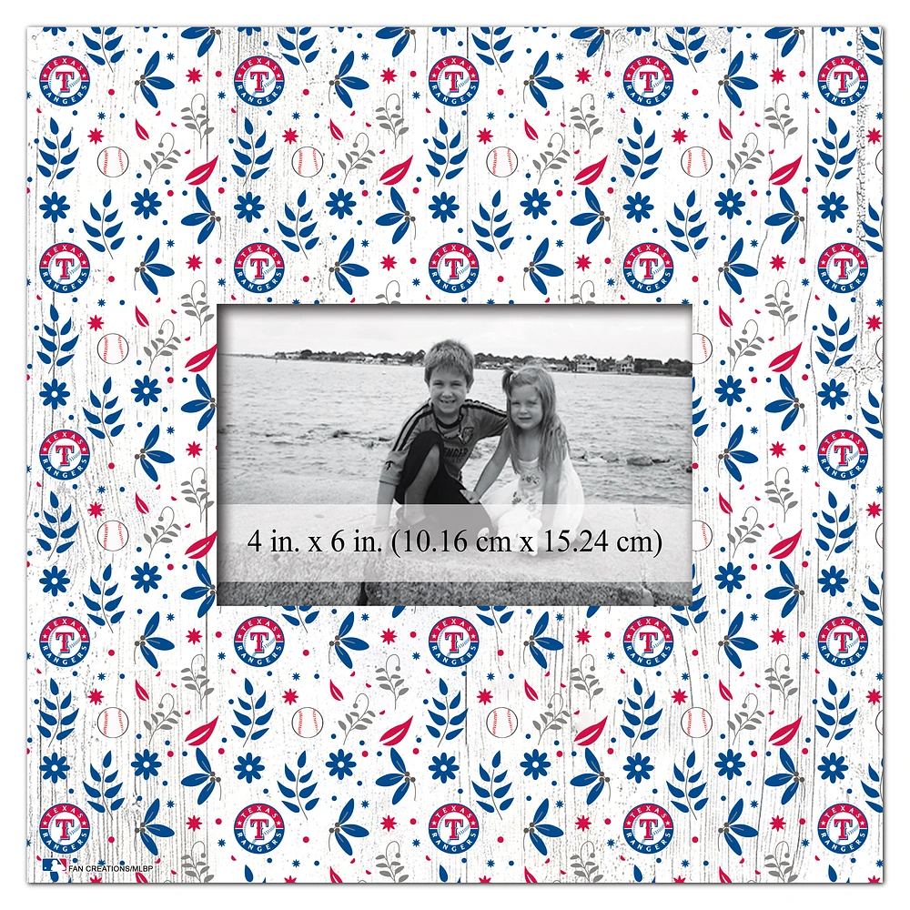 Texas Rangers 10'' x 10'' Floral Pattern Frame