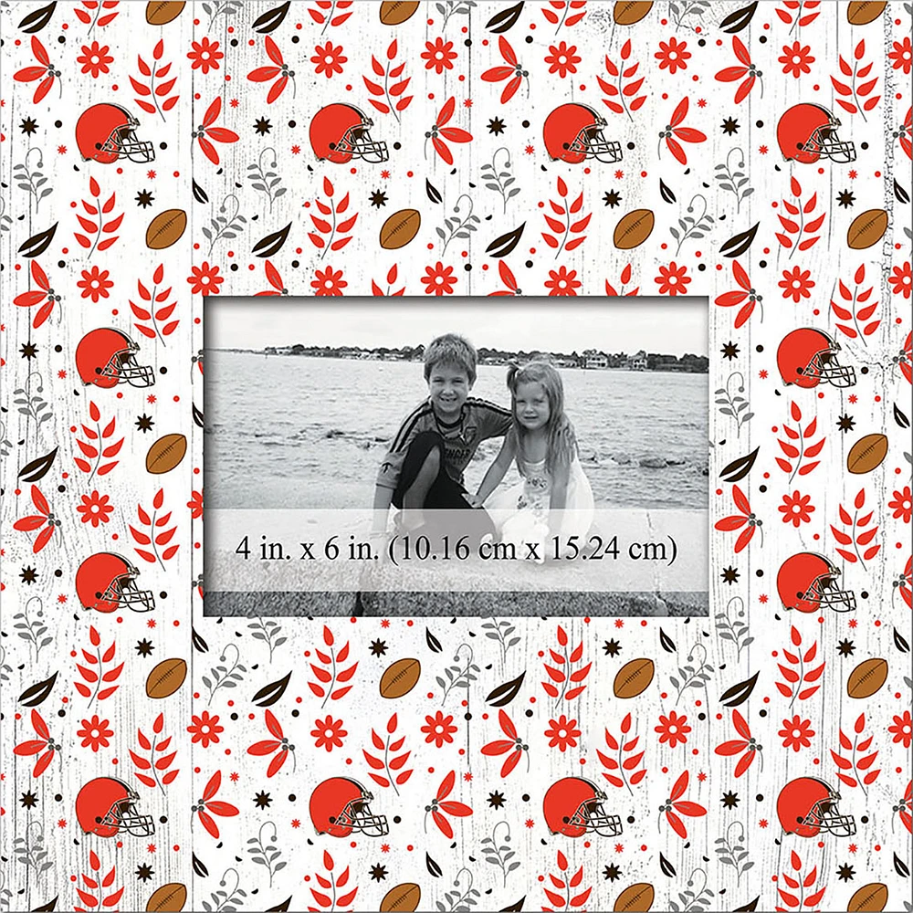 Cleveland Browns 10'' x 10'' Floral Pattern Frame