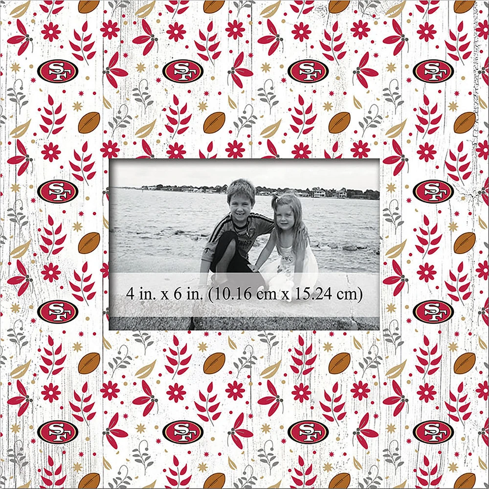 San Francisco 49ers 10'' x 10'' Floral Pattern Frame