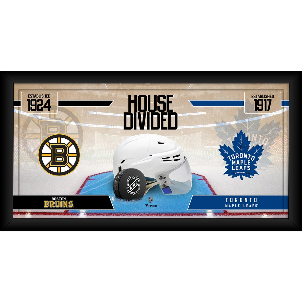 Boston Bruins vs. Toronto Maple Leafs Framed 10" x 20" House Divided Hockey Collage