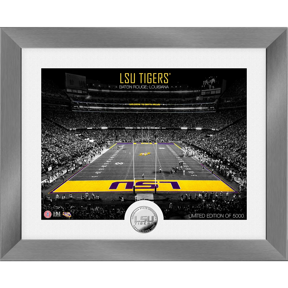 Highland Mint LSU Tigers 13'' x 16'' Art Deco Stadium Silver Coin Photo Mint