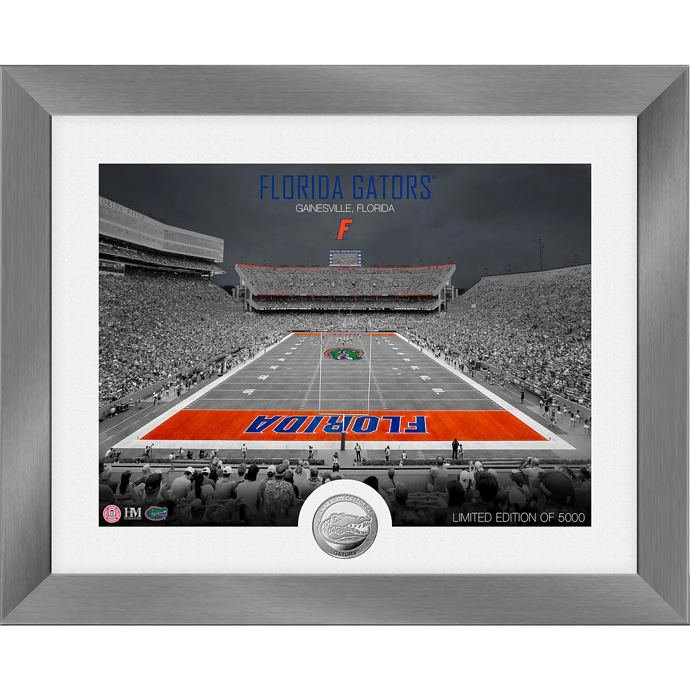 Highland Mint Florida Gators 13'' x 16'' Art Deco Stadium Silver Coin Photo Mint