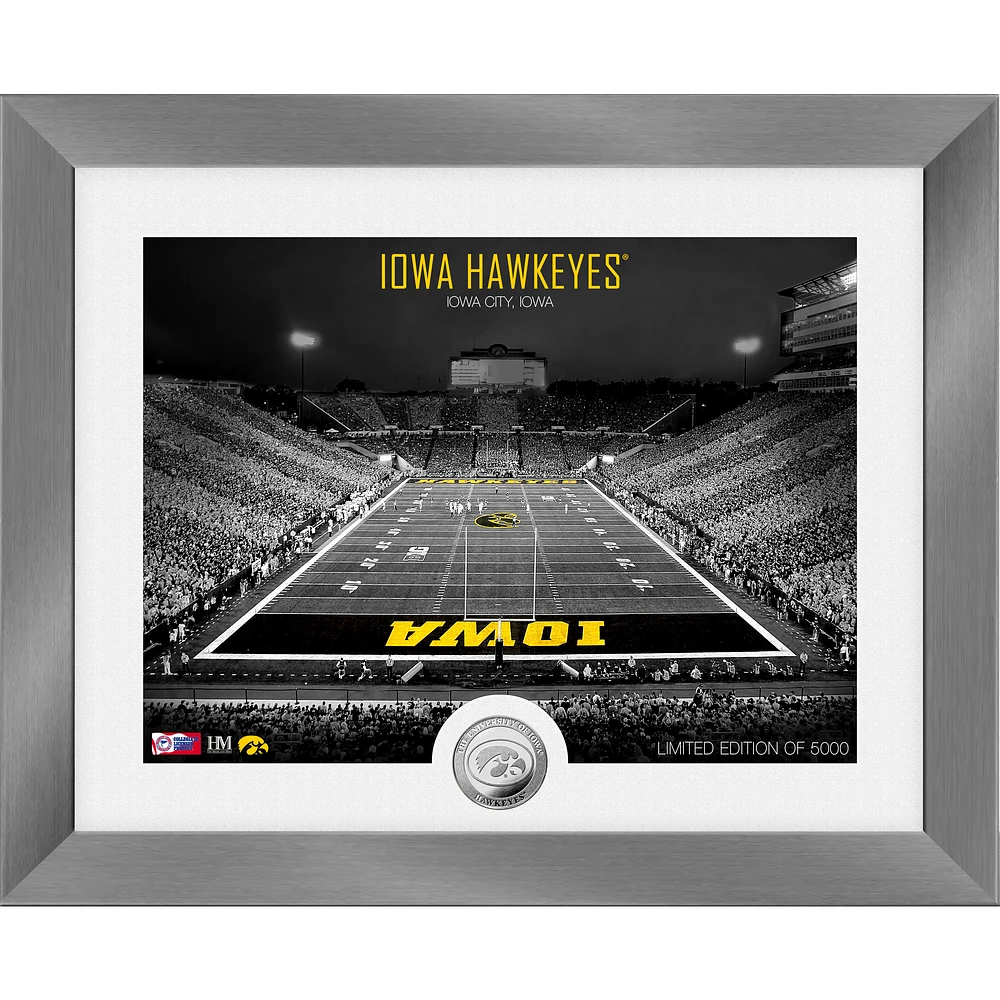 Highland Mint Iowa Hawkeyes 13'' x 16'' Art Deco Stadium Silver Coin Photo Mint