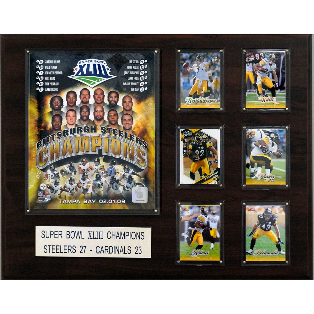Pittsburgh Steelers Super Bowl XLIII Champions 16'' x 20'' Plaque