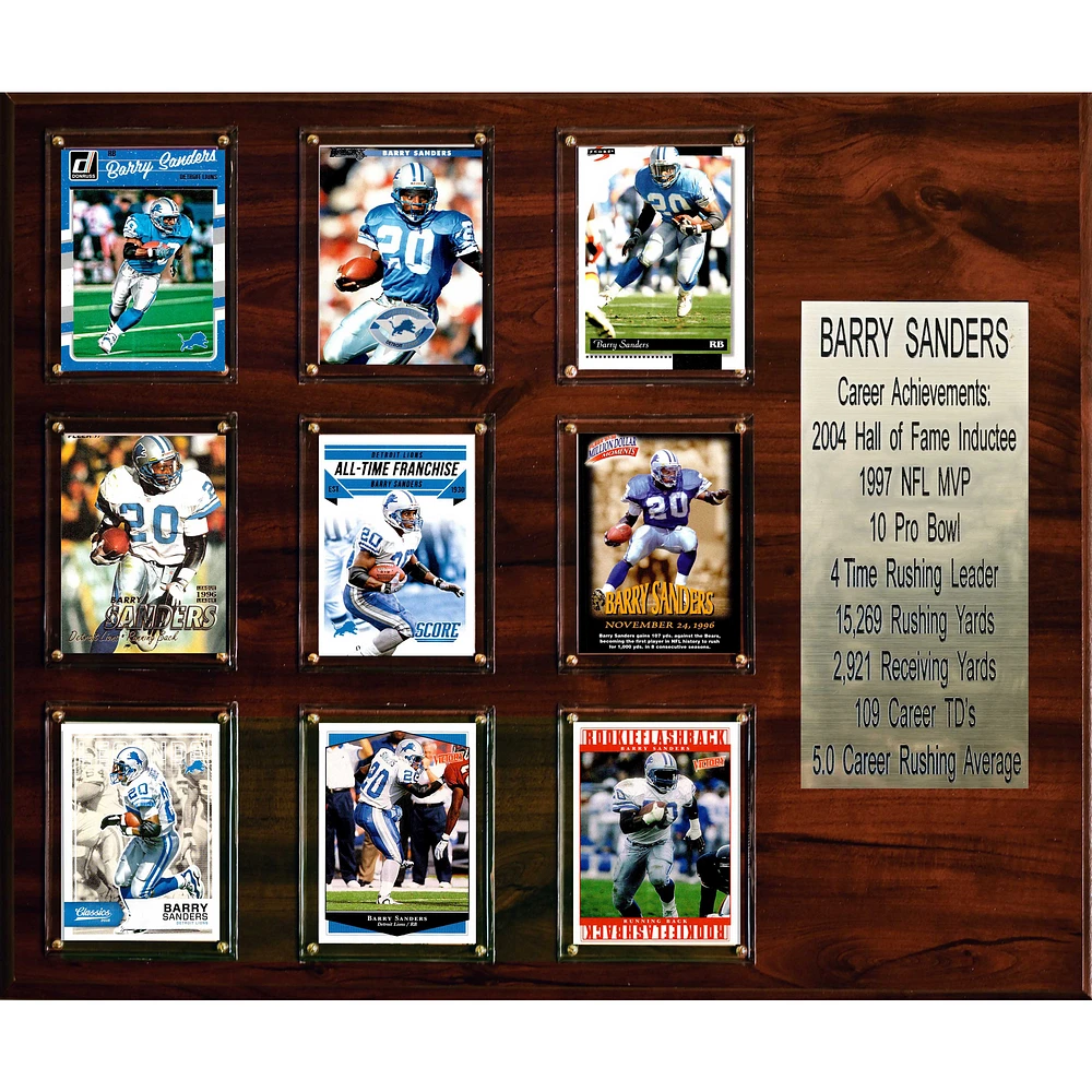 Barry Sanders Detroit Lions 15'' x 18'' Plaque