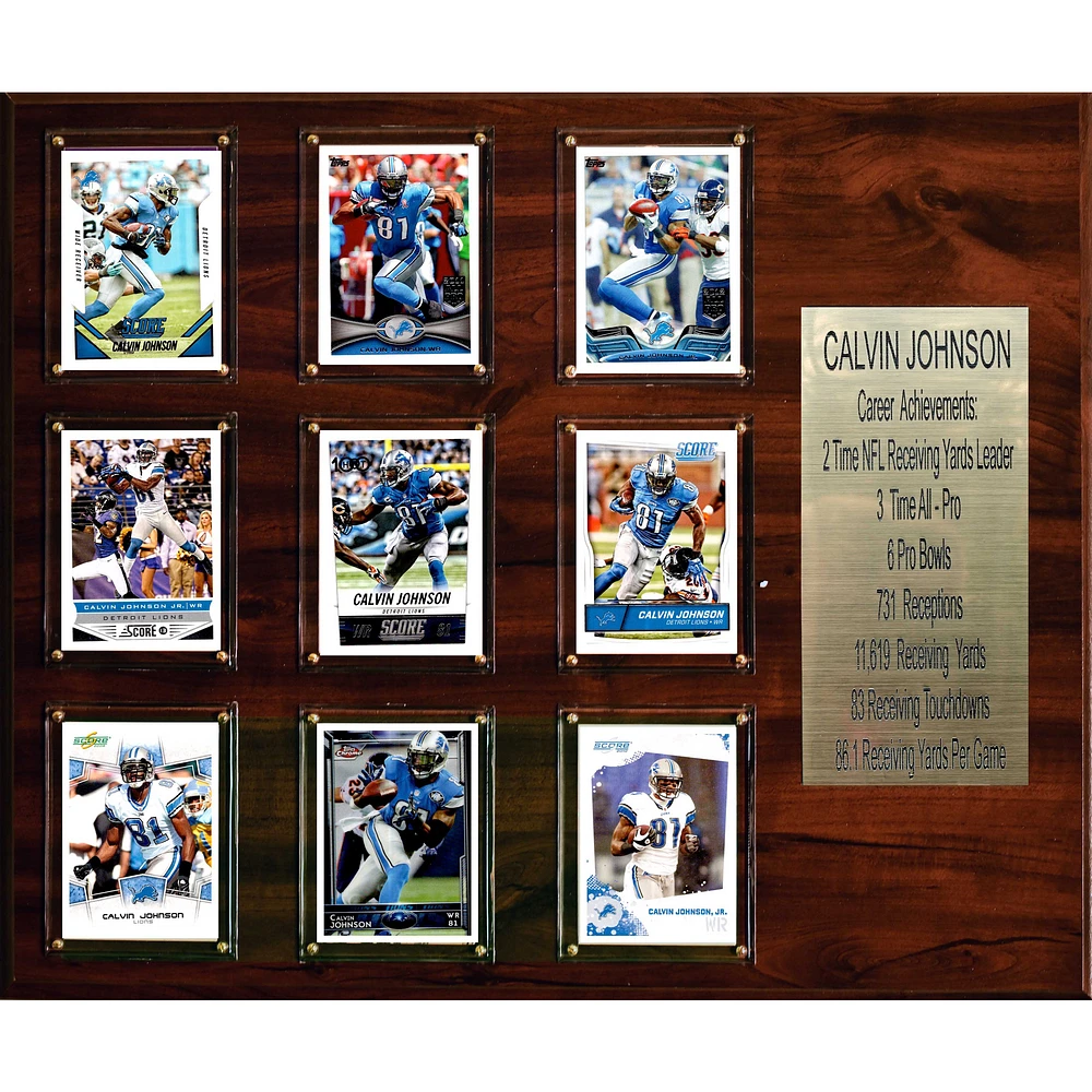 Calvin Johnson Detroit Lions 15'' x 18'' Plaque