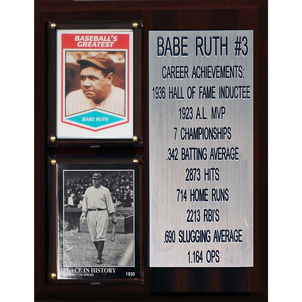 Babe Ruth New York Yankees 8'' x 10'' Plaque