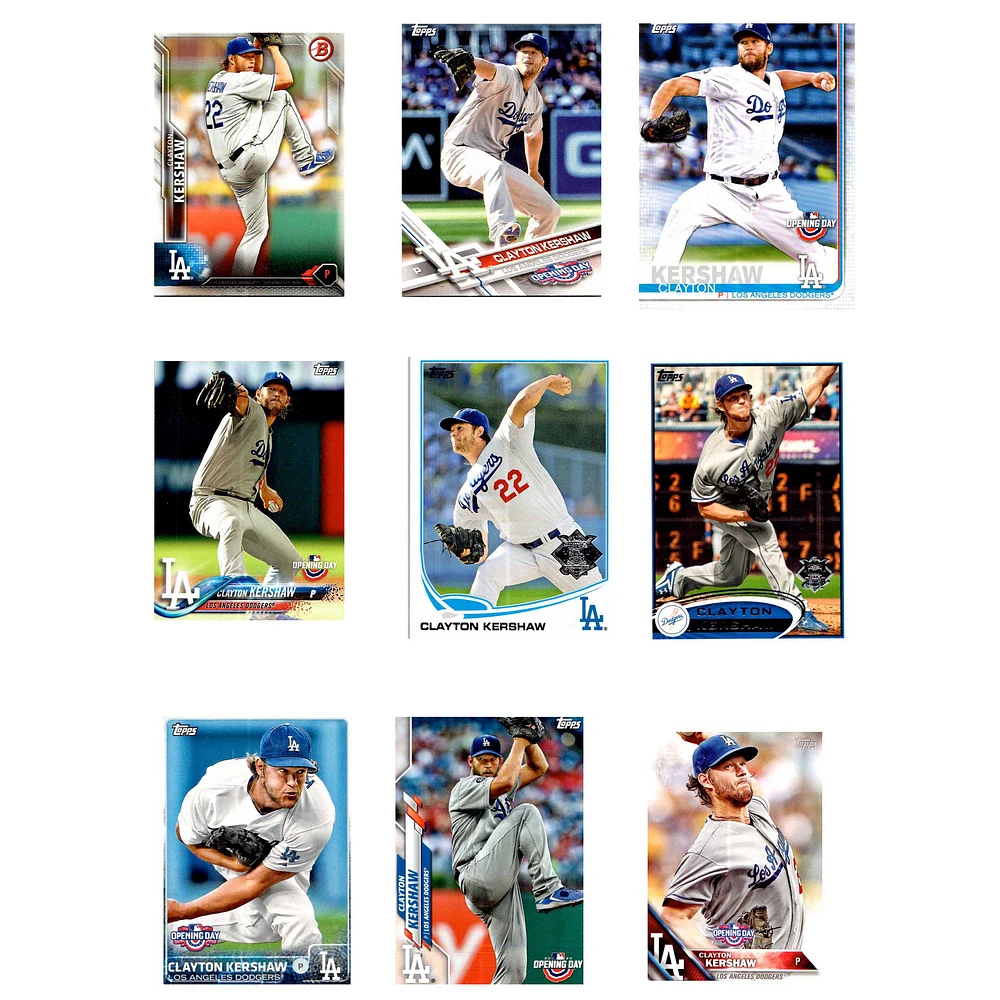 Clayton Kershaw Los Angeles Dodgers Trading Cards Set