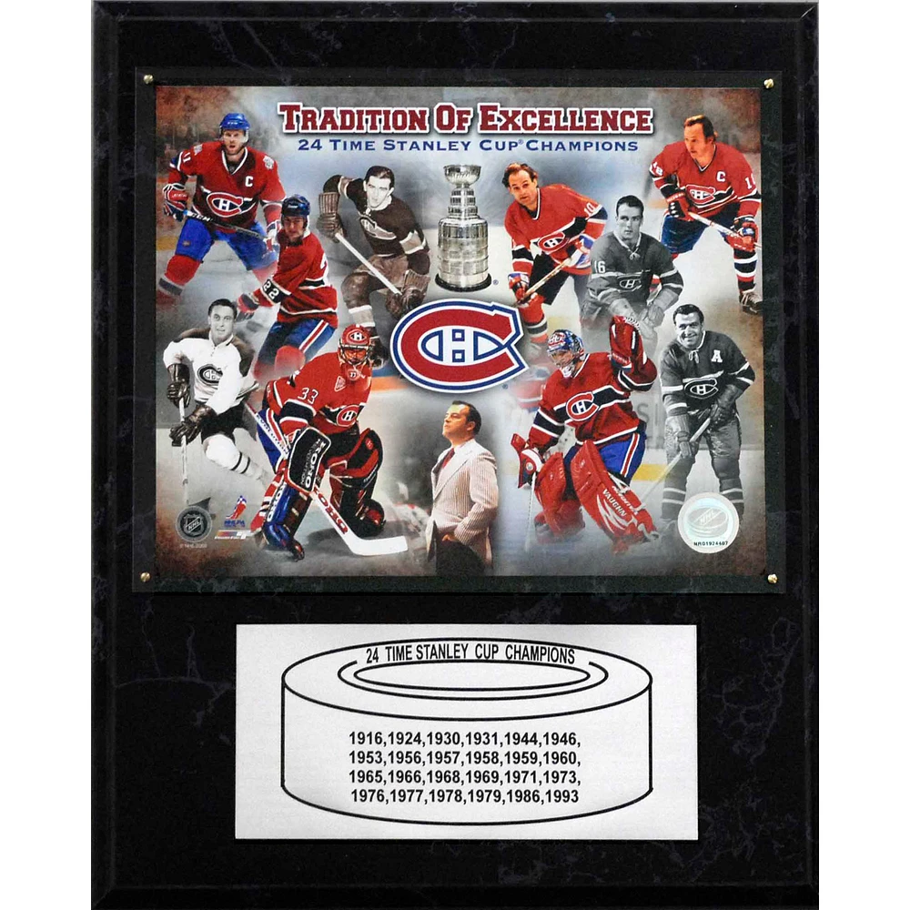 Montreal Canadiens 24-Time Stanley Cup Champions 12'' x 15'' Plaque