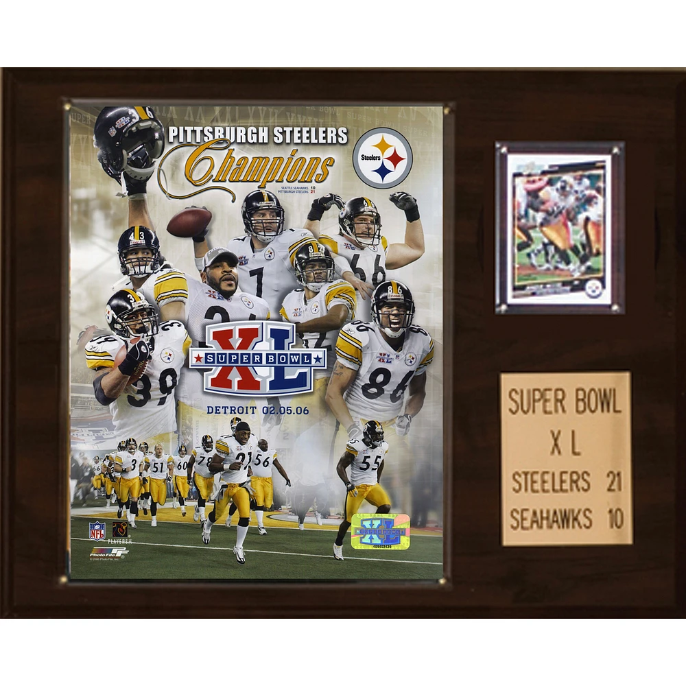 Pittsburgh Steelers Super Bowl XL Champions 12'' x 15'' Plaque