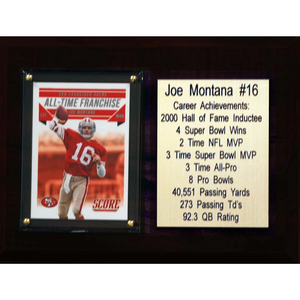Joe Montana San Francisco 49ers 6'' x 8'' Plaque