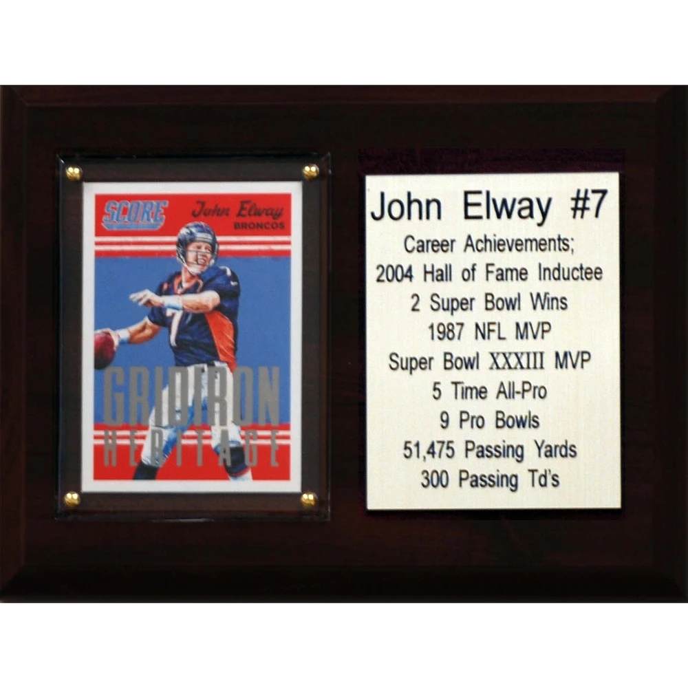 John Elway Denver Broncos 6'' x 8'' Plaque