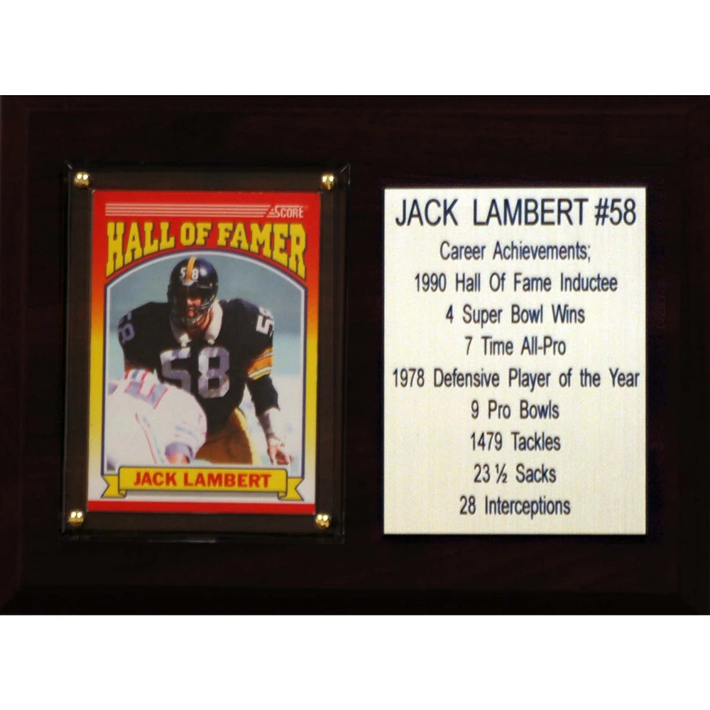 Jack Lambert Pittsburgh Steelers 6'' x 8'' Plaque