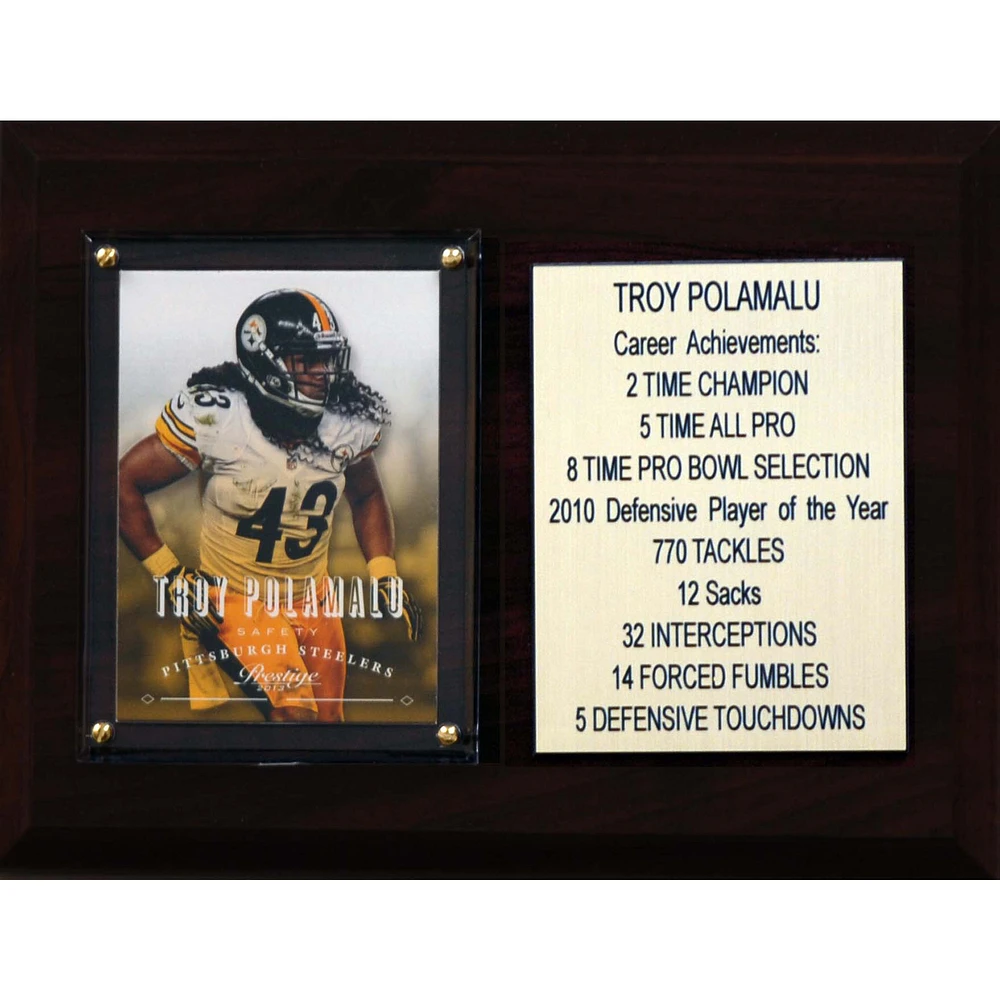 Troy Polamalu Pittsburgh Steelers 6'' x 8'' Plaque