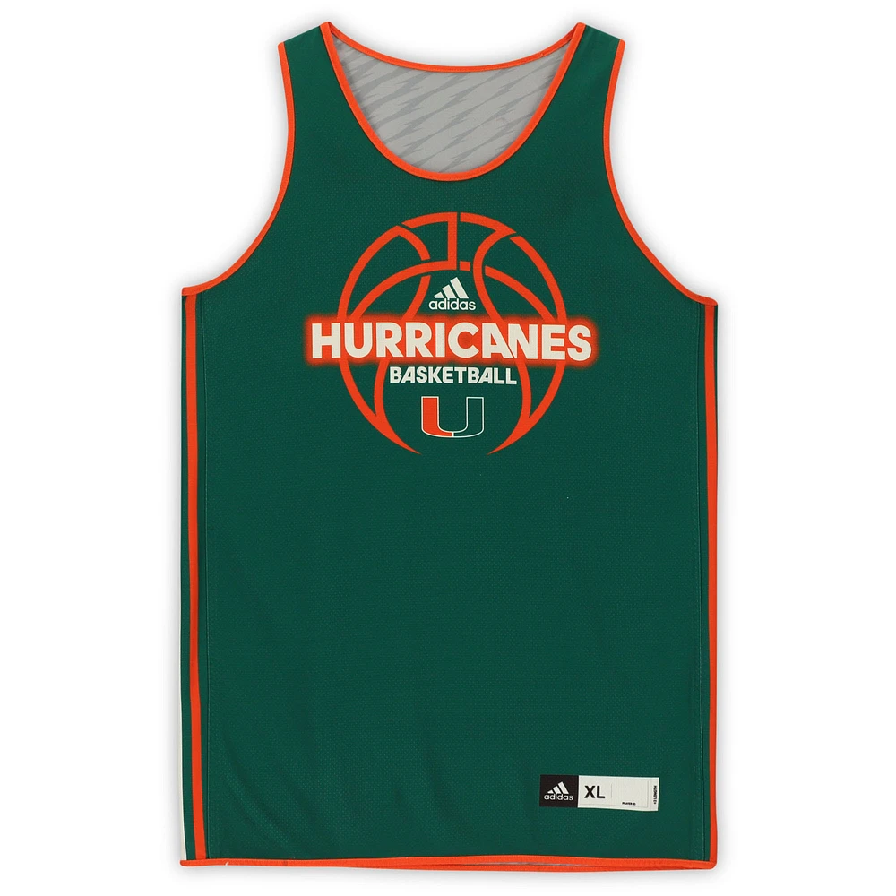 Miami Hurricanes Team-Issued #35 Green Reversible Jersey from the Basketball Program - Size XL+2