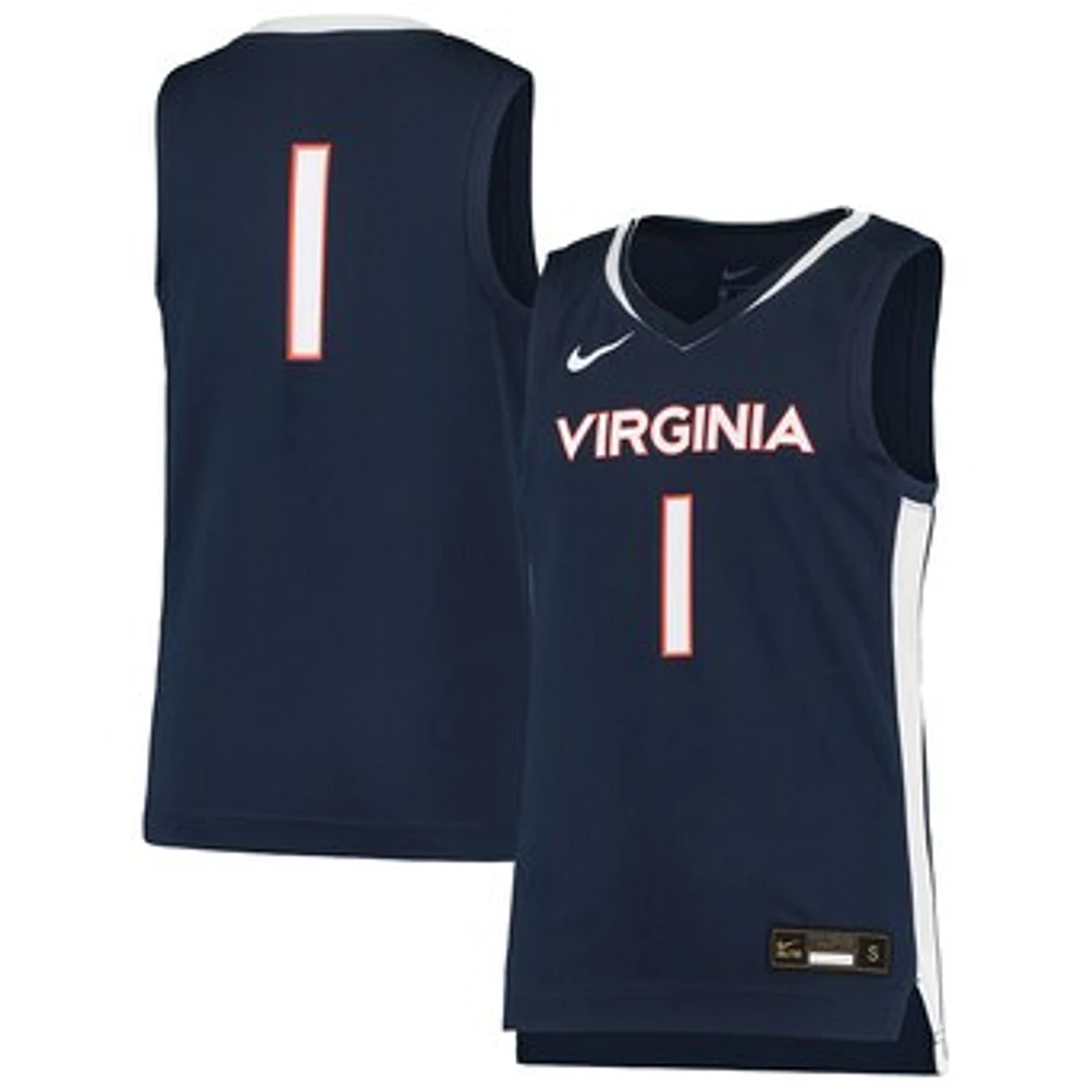 Youth Nike #1 Navy Virginia Cavaliers Team Replica Basketball Jersey