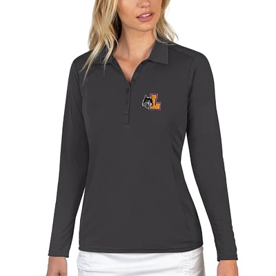 Women's Antigua Charcoal Loyola Chicago Ramblers Tribute Long Sleeve Polo