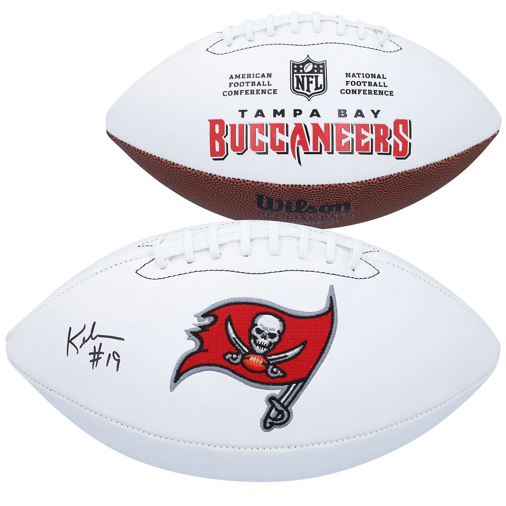 Keyshawn Johnson Tampa Bay Buccaneers Autographed Wilson White Panel Football