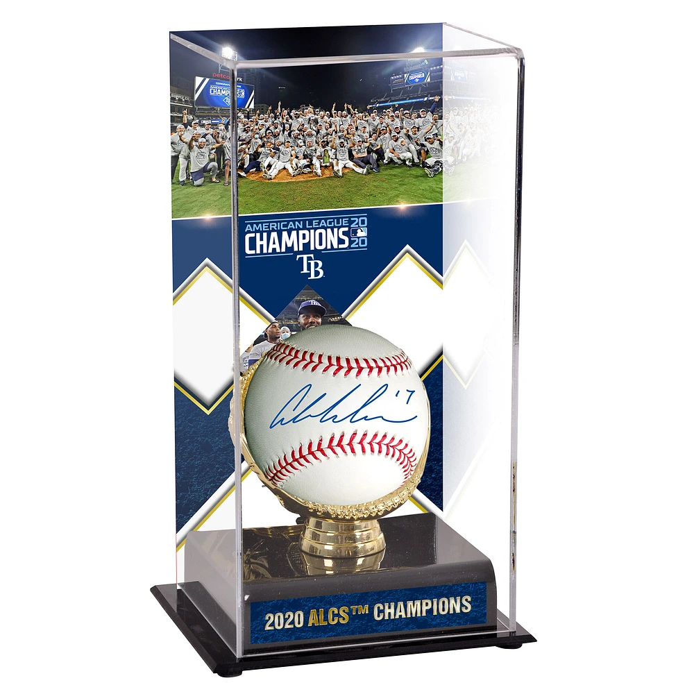 Austin Meadows Tampa Bay Rays Autographed Baseball and 2020 American League Champions Sublimated Display Case Baseball
