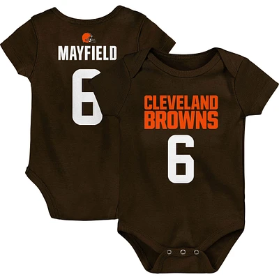 Infant Baker Mayfield Brown Cleveland Browns Mainliner Player Name & Number Bodysuit