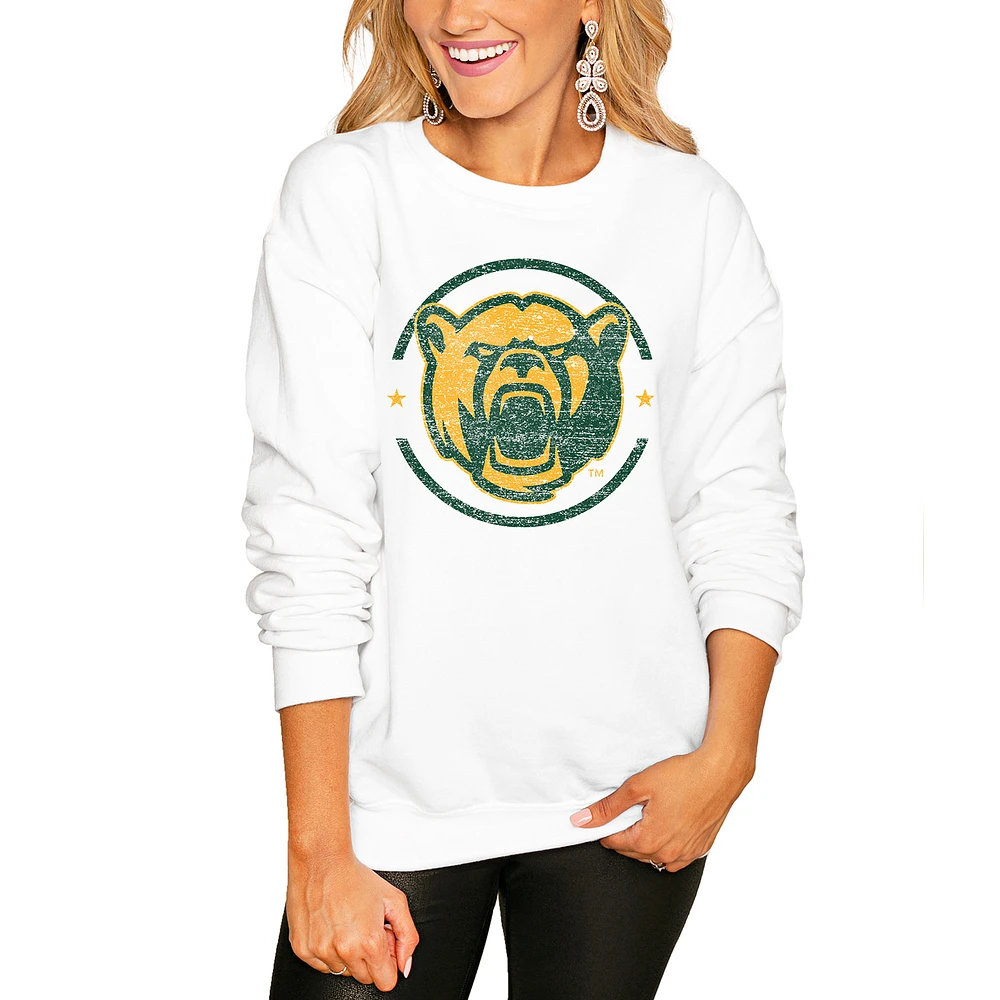 Women's White Baylor Bears End Zone Pullover Sweatshirt