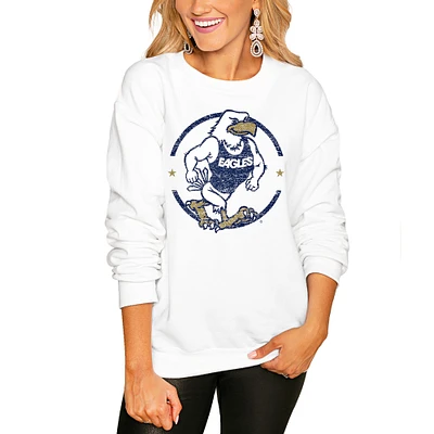 Women's White Georgia Southern Eagles End Zone Pullover Sweatshirt