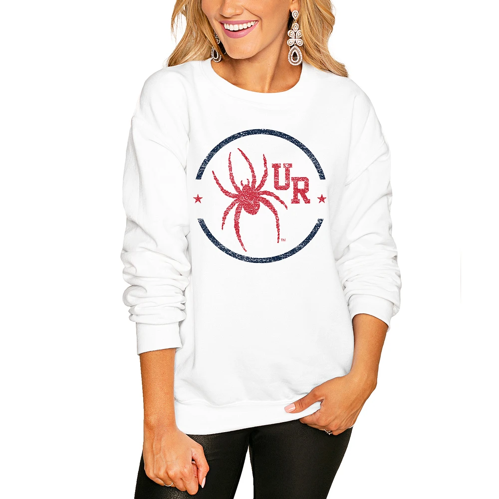 Women's White Richmond Spiders End Zone Pullover Sweatshirt