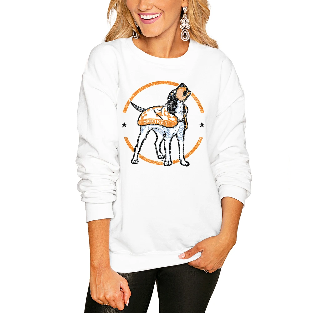 Women's White Tennessee Volunteers End Zone Pullover Sweatshirt