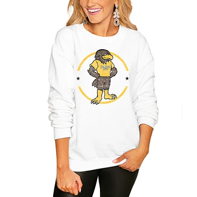 Women's White Southern Miss Golden Eagles End Zone Pullover Sweatshirt