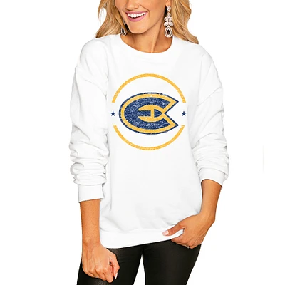 Women's White Wisconsin Eau Claire Blugolds End Zone Pullover Sweatshirt