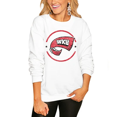 Women's White Western Kentucky Hilltoppers End Zone Pullover Sweatshirt