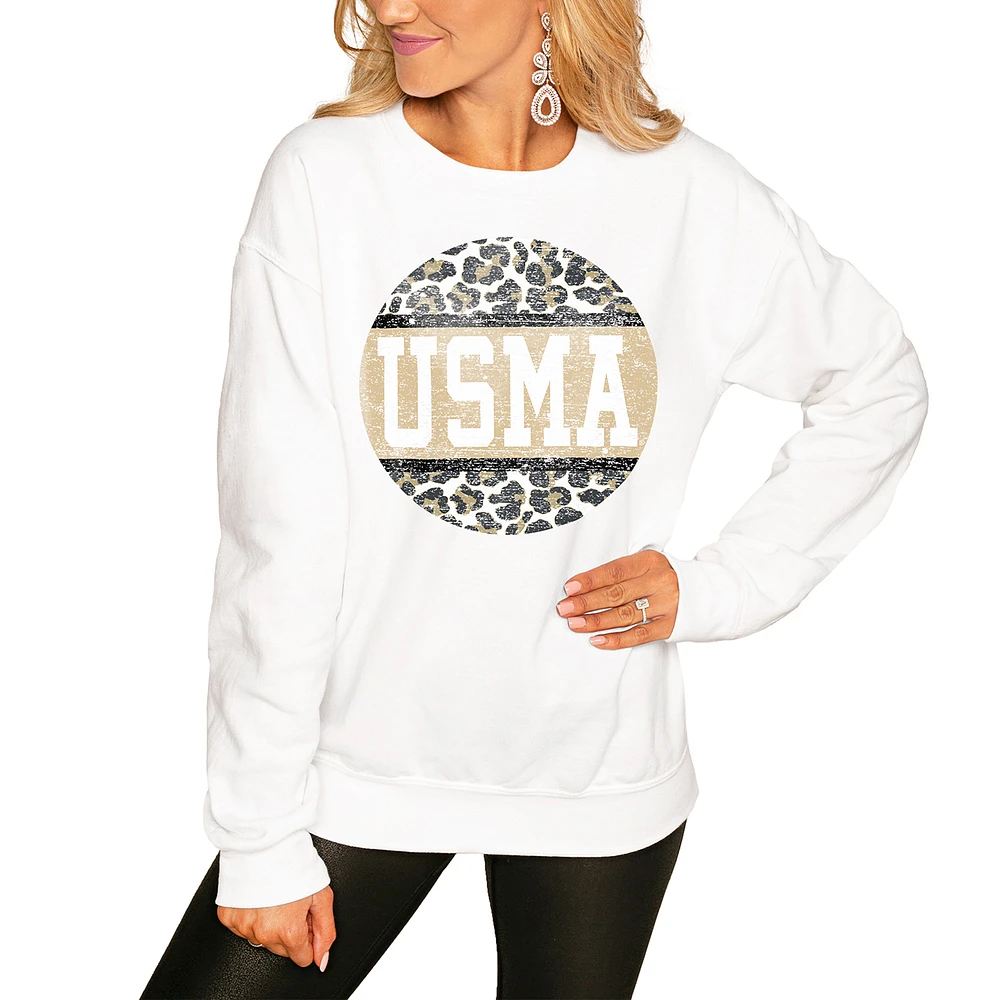 Women's White Army Black Knights Scoop & Score Pullover Sweatshirt