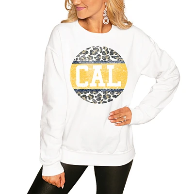Women's White Cal Bears Scoop & Score Pullover Sweatshirt