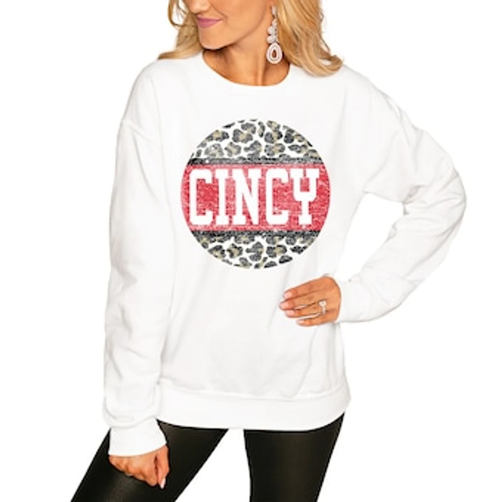 Women's White Cincinnati Bearcats Scoop & Score Pullover Sweatshirt