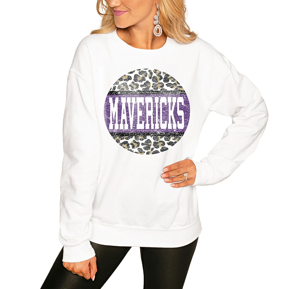 Women's White Minnesota State University Mankato Scoop & Score Pullover Sweatshirt