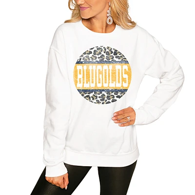 Women's White Wisconsin Eau Claire Blugolds Scoop & Score Pullover Sweatshirt