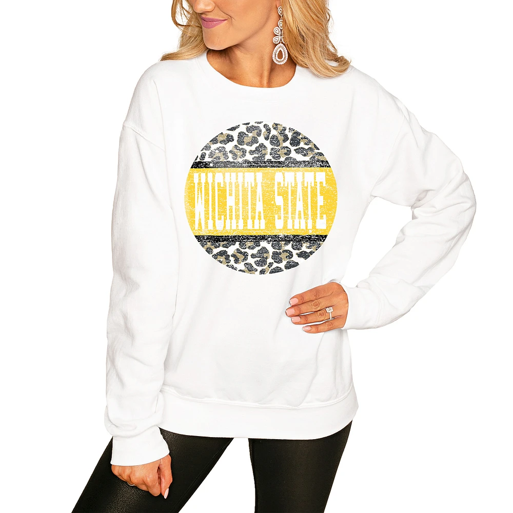Women's White Wichita State Shockers Scoop & Score Pullover Sweatshirt